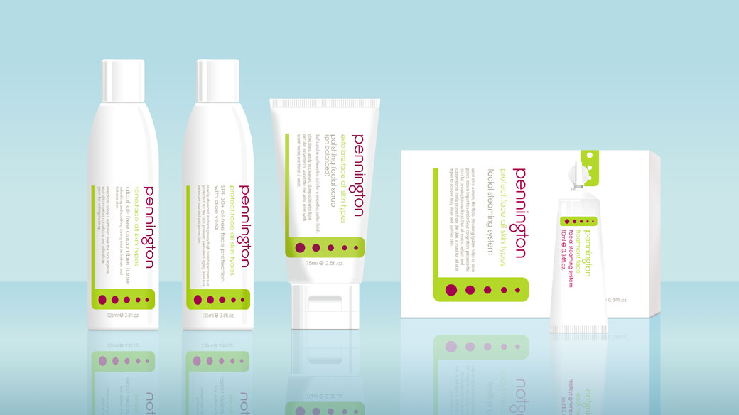 Pennington cosmetic packaging design